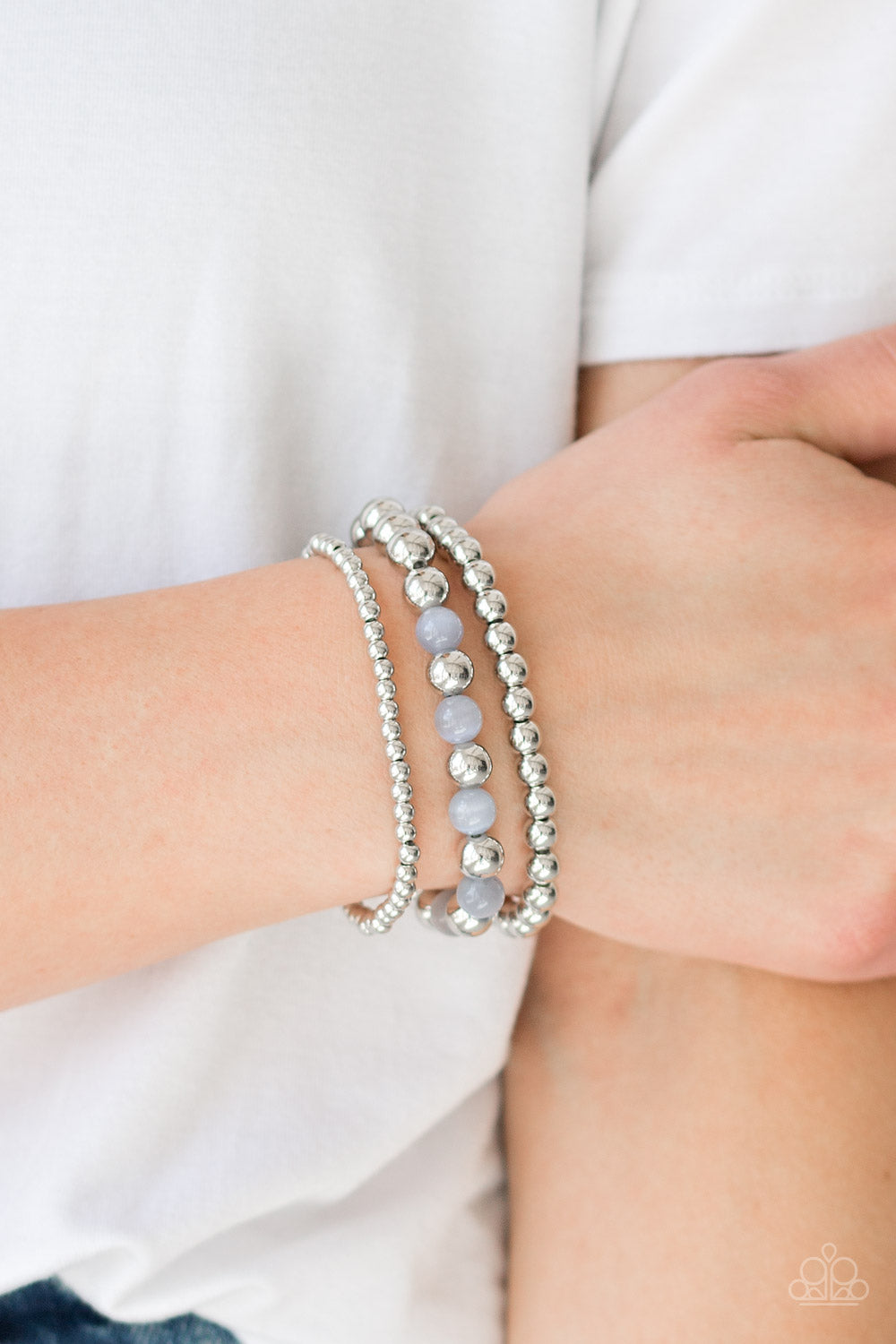 Paparazzi Always On The Glow Silver Stretch Bracelet