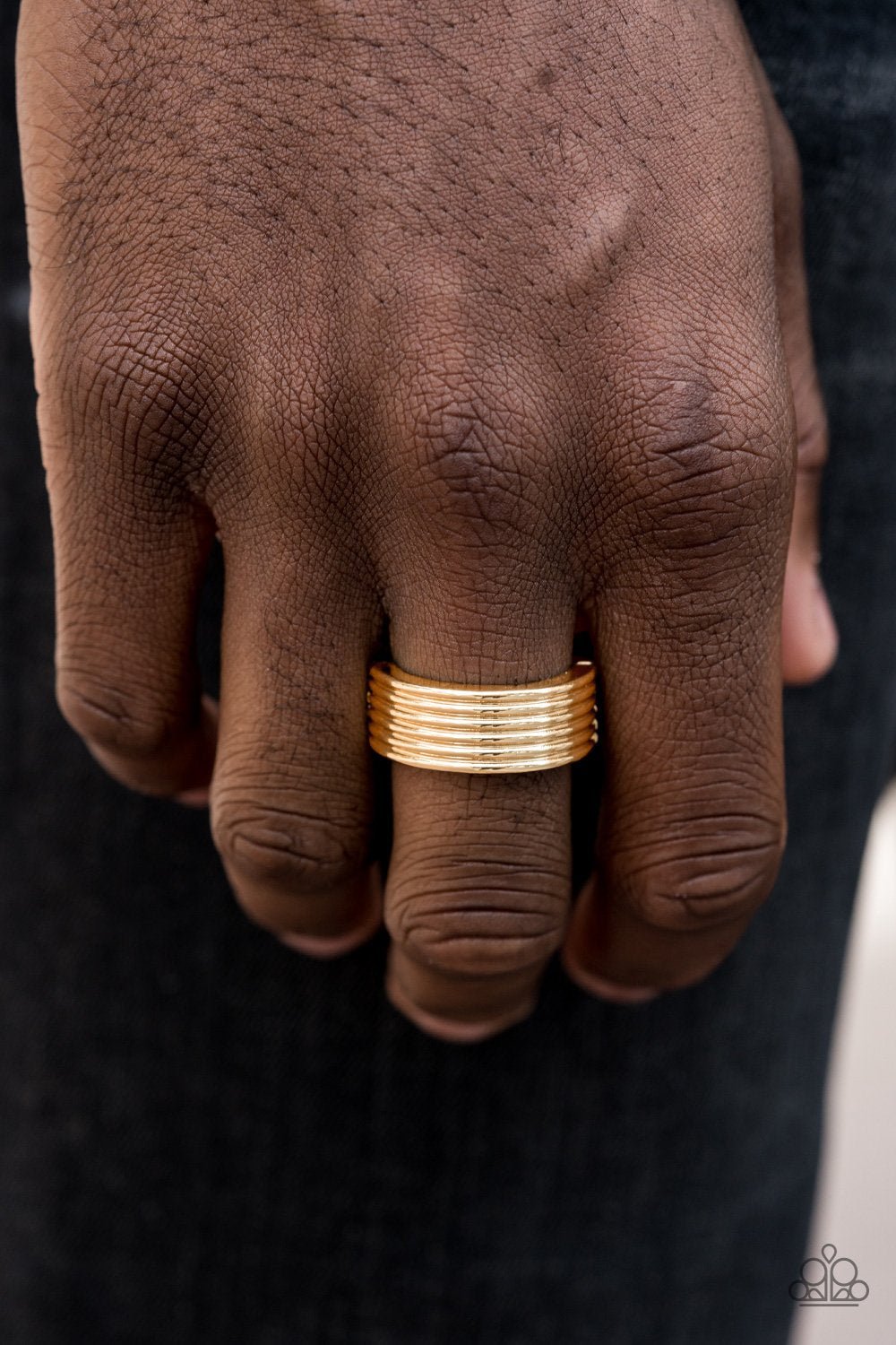Paparazzi A Man's Man Gold Men's Ring - P4MN-URGD-002XX