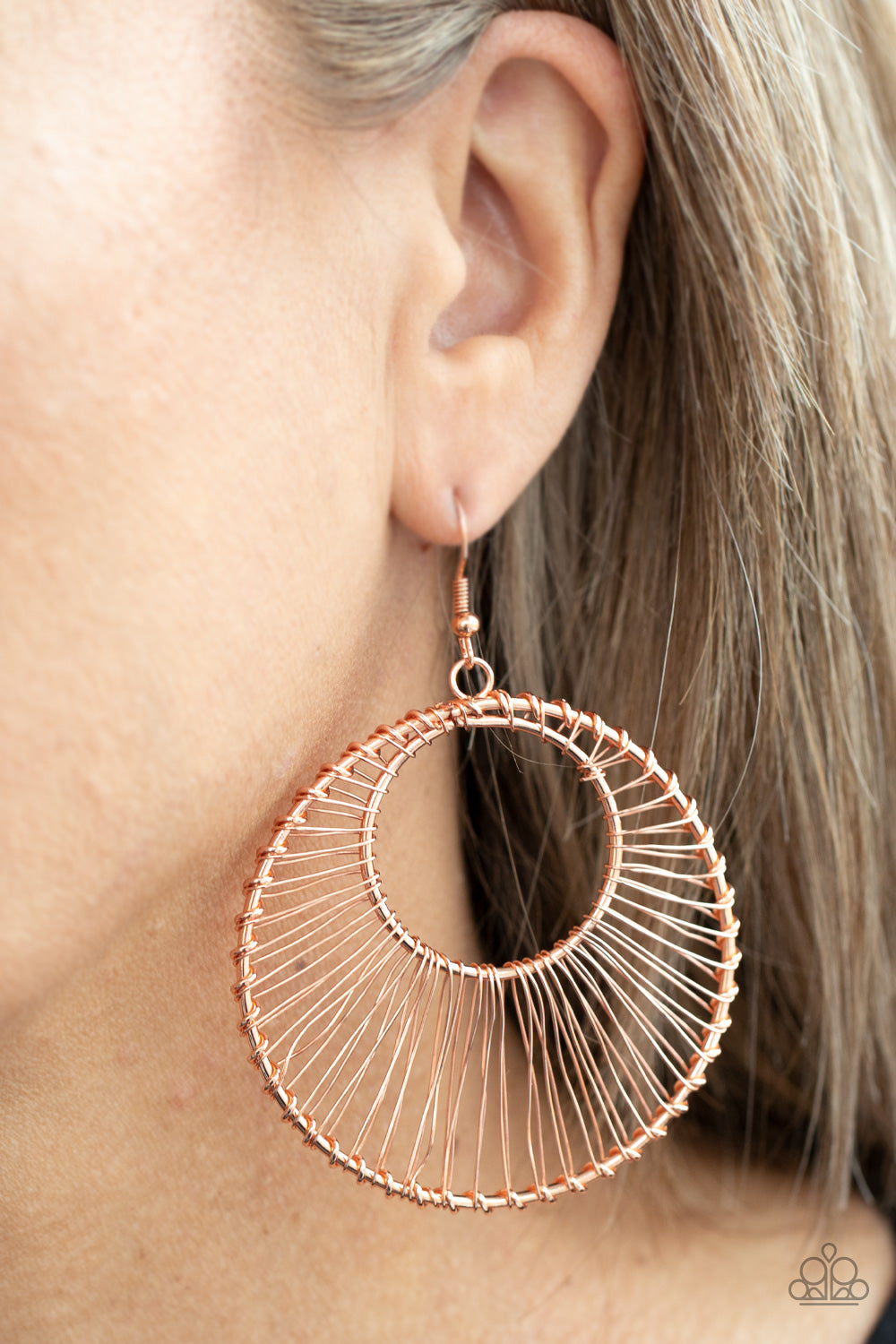 Paparazzi Artisan Applique Copper Fishhook Earrings