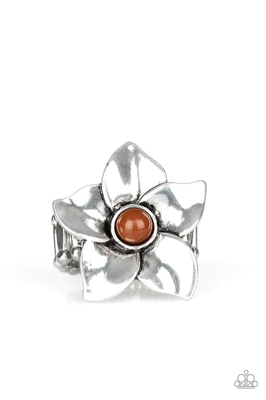 Paparazzi Ask For Flowers Brown Ring