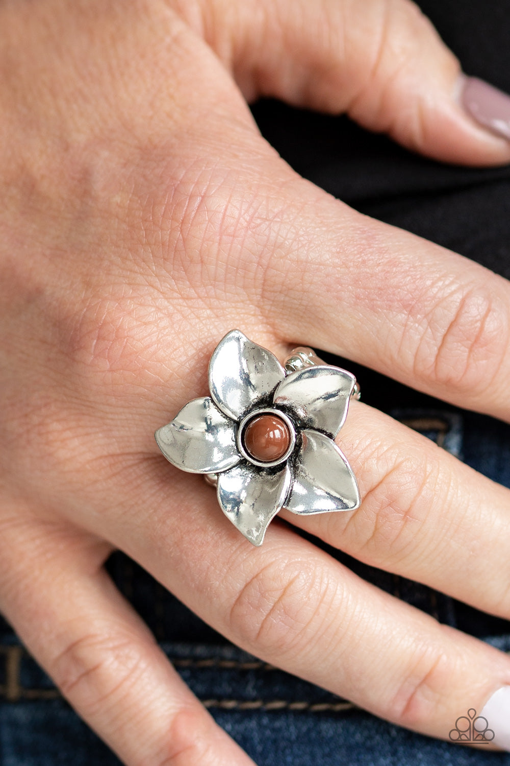 Paparazzi Ask For Flowers Brown Ring