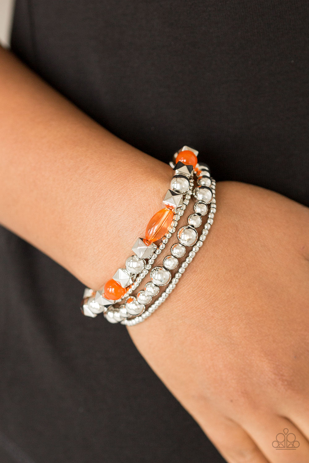 Paparazzi Babe-alicious Orange Stretch Bracelet