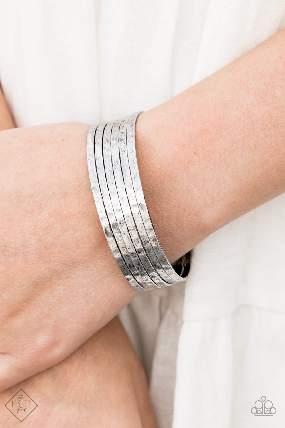 Paparazzi BAUBLE S-Headed Silver Cuff Bracelet - Fashion Fix Sunset Sightings August 2020