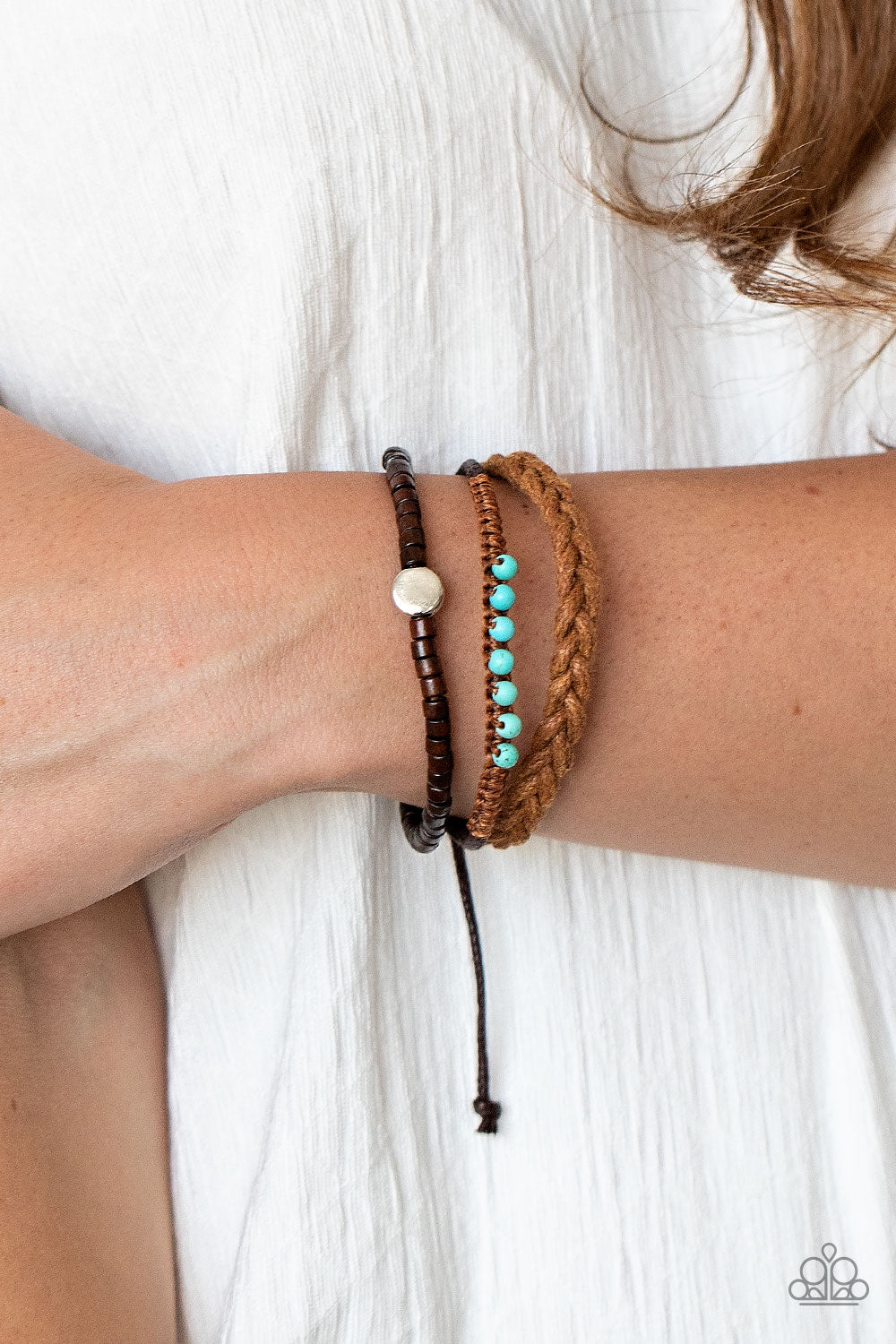 Paparazzi Beach Adventure Blue Sliding Knot Bracelet