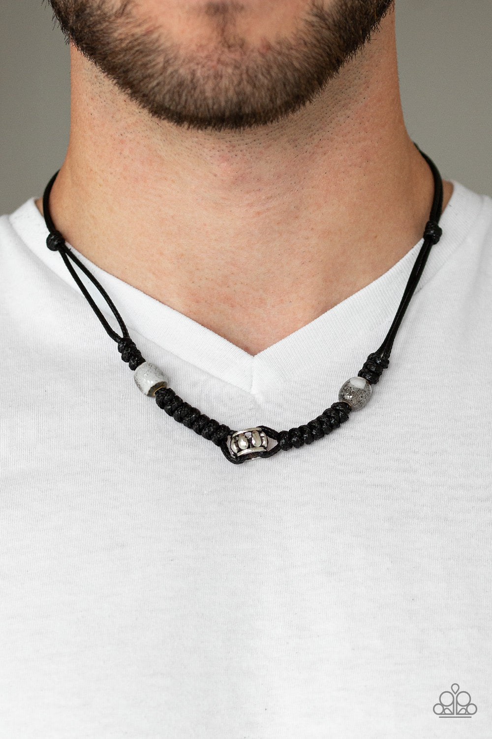 Paparazzi Beach Break Silver Men's Short Necklace