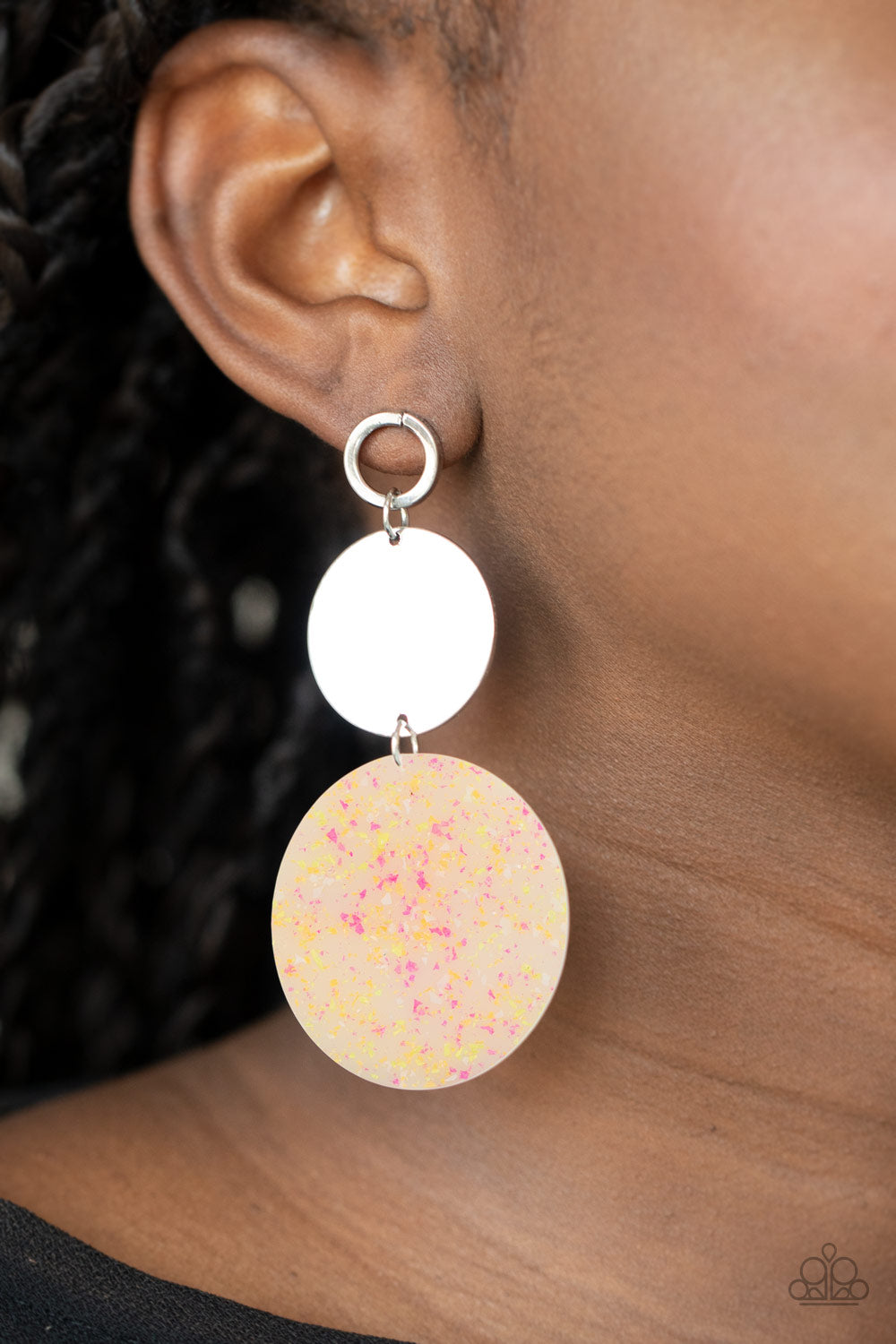 Paparazzi Beach Day Glow Multi Acrylic Post Earrings - P5PO-MTXX-041XX