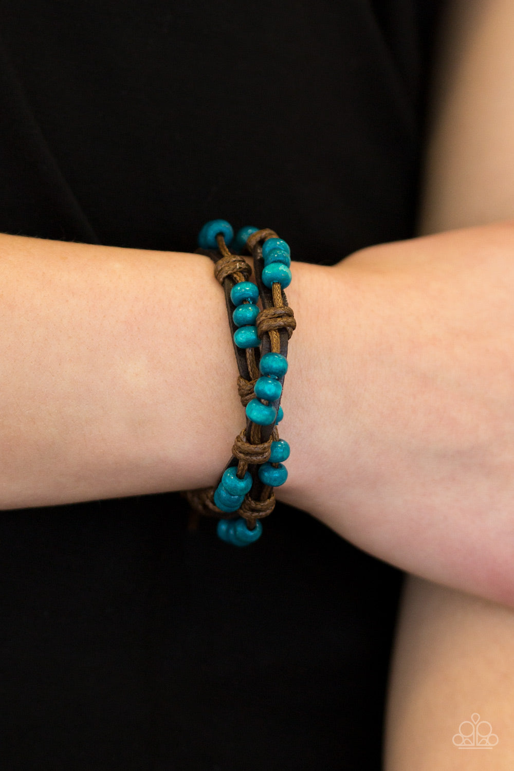 Paparazzi Bikinis and Boardwalks Blue Sliding Knot Bracelet