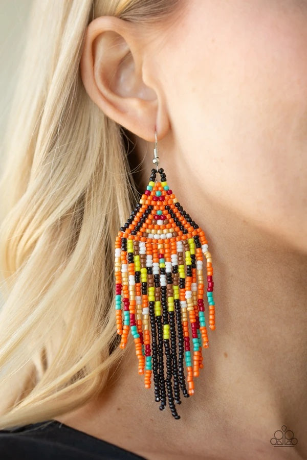 Paparazzi Boho Blast Black Fishhook Earrings