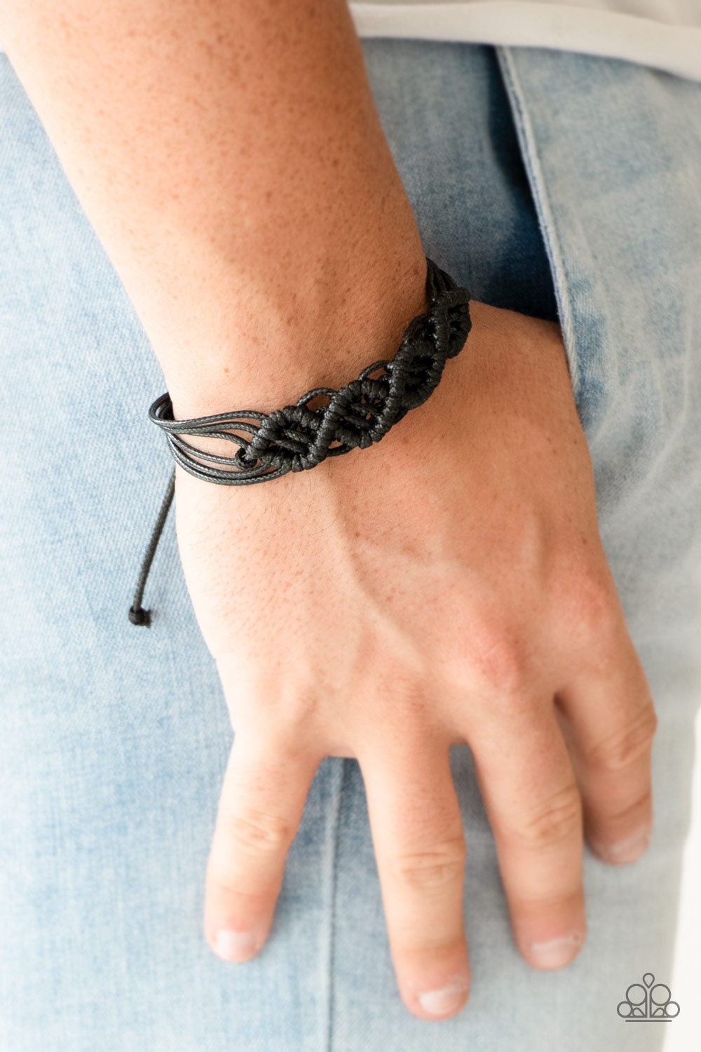 Paparazzi Boondocks and Bonfires Black Sliding Knot Bracelet