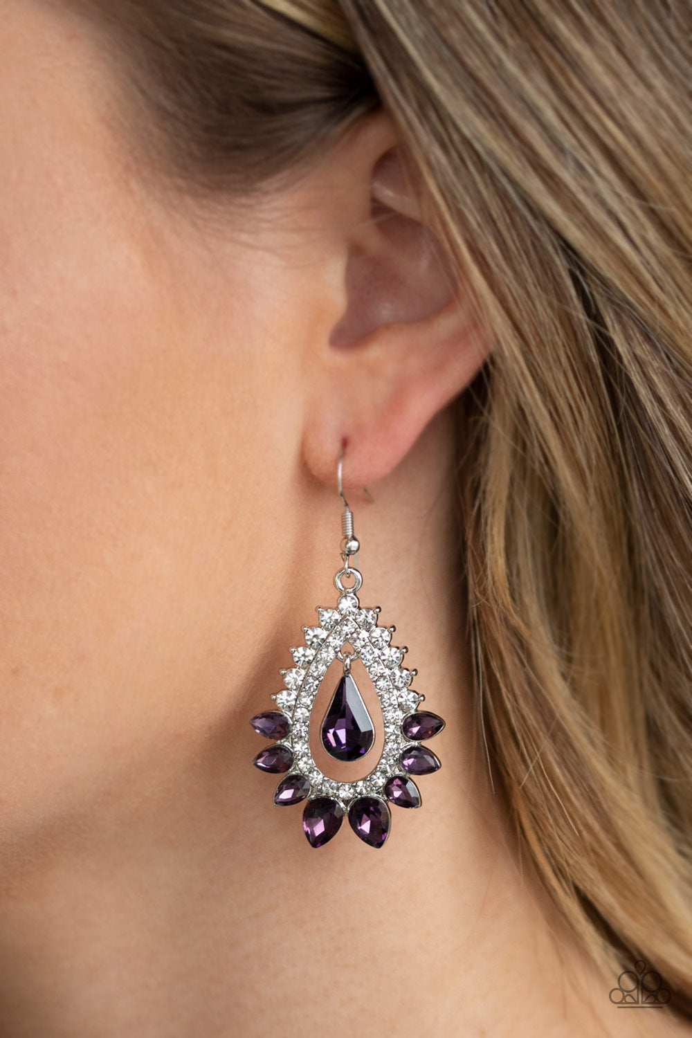Paparazzi Boss Brilliance Purple Fishhook Earrings