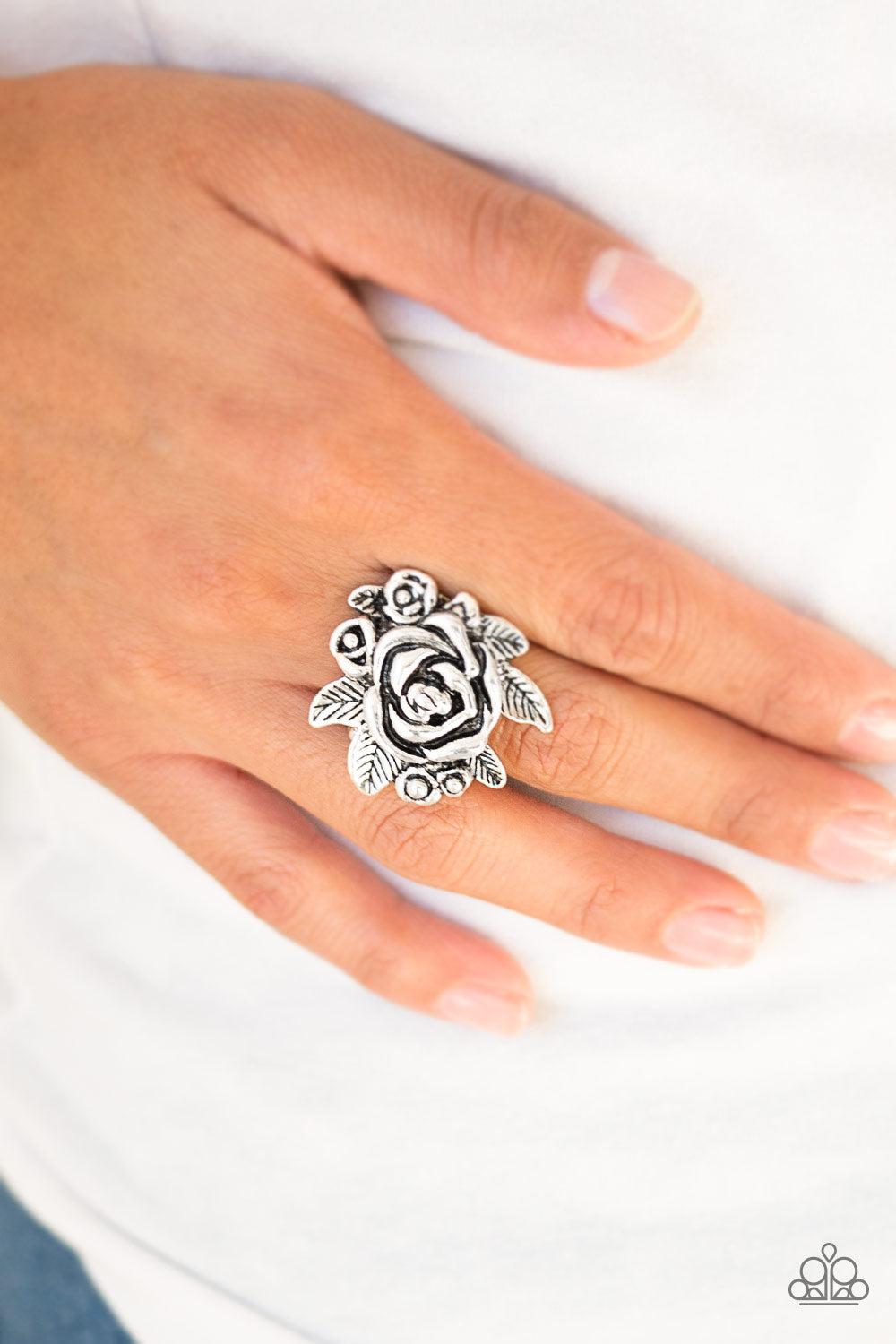 Paparazzi Bouquet Bonanza Silver Ring - P4WH-SVXX-119XX