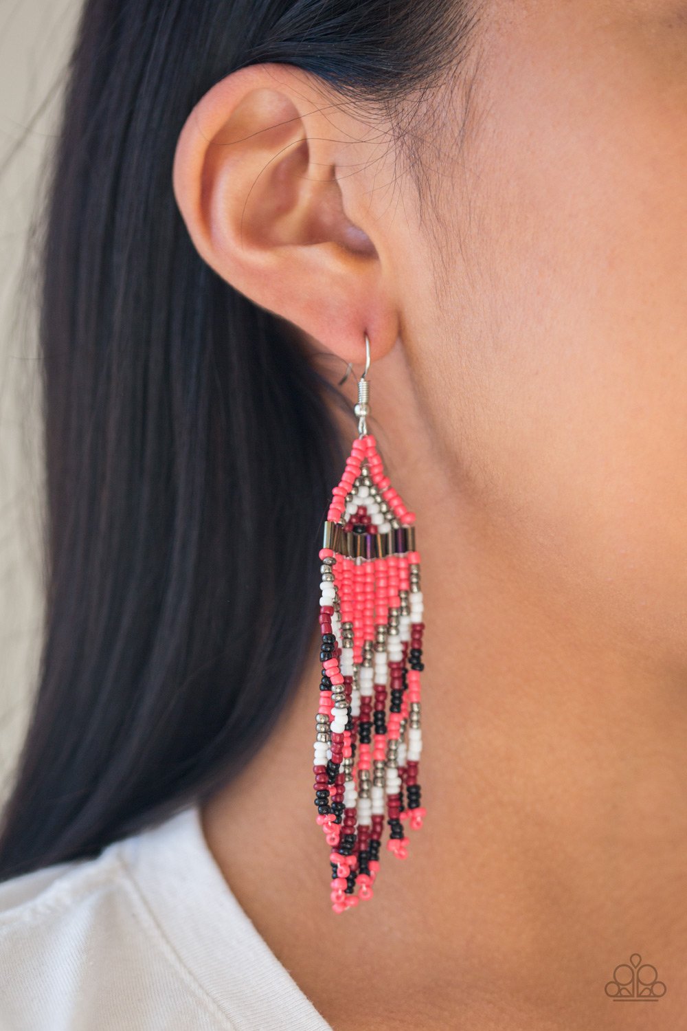 Paparazzi Colors Of The Wind Orange Seed Bead Fishhook Earrings
