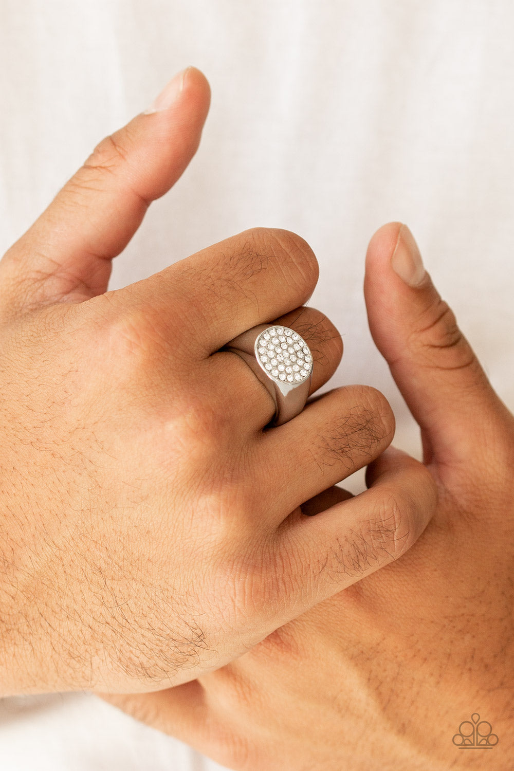 Paparazzi Conquest White Men's Ring