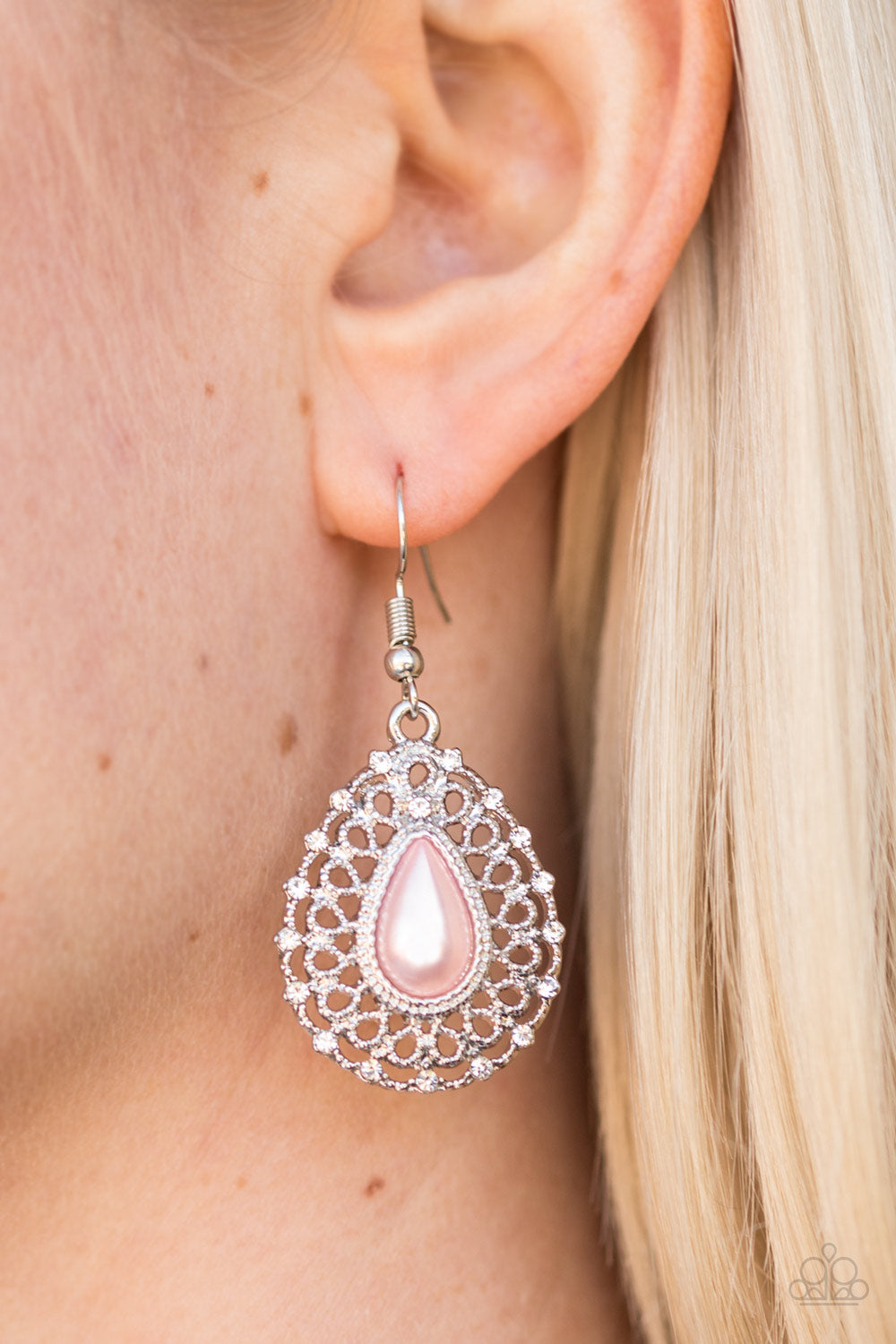 Paparazzi Court Chic Pink Fishhook Earrings