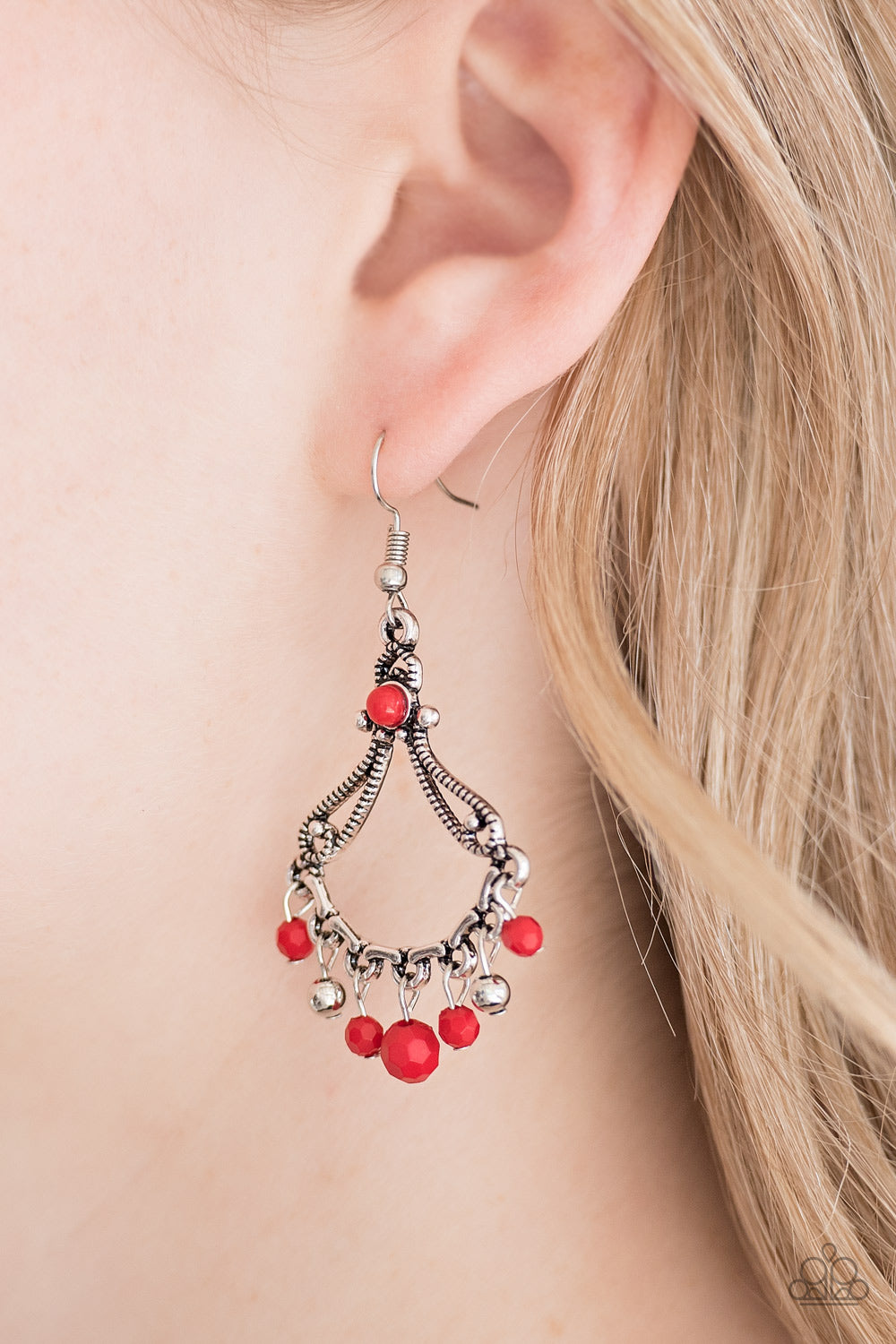 Paparazzi Dazzling Date Night Red Fishhook Earrings