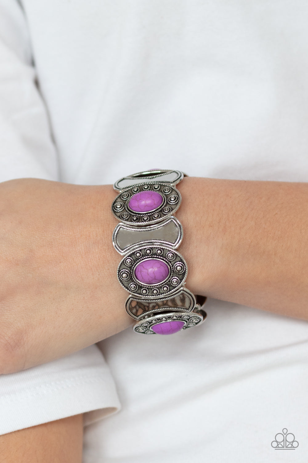 Paparazzi Desert Relic Purple Stone Stretch Bracelet