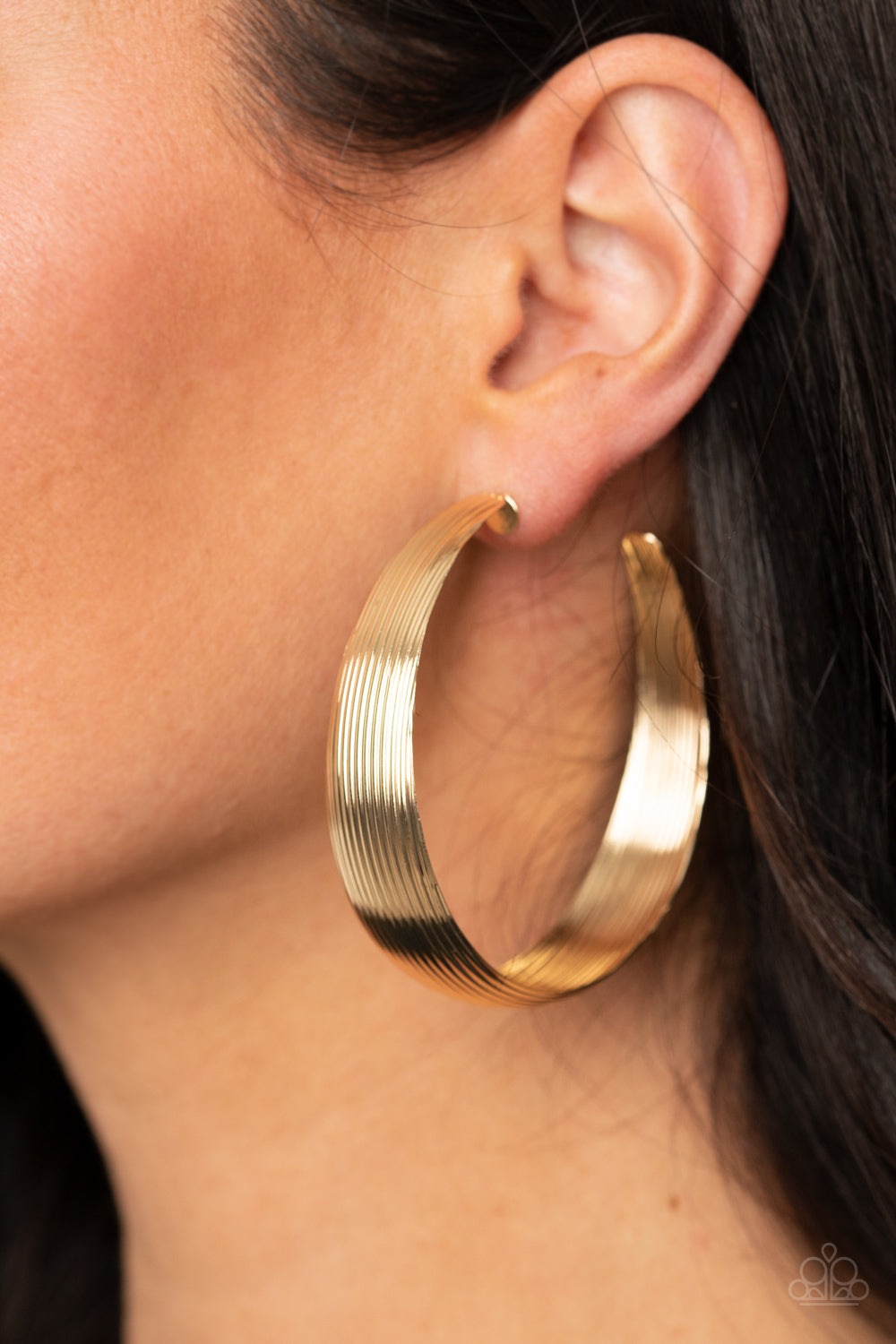 Paparazzi Desert Wanderings Gold Post Hoop Earrings