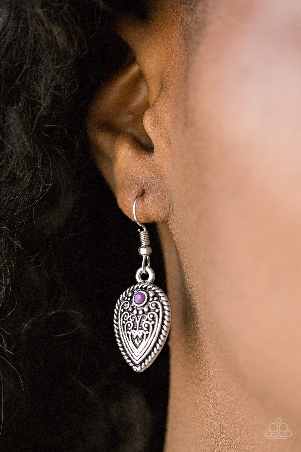 Paparazzi Distance Pasture Purple Fishhook Earrings