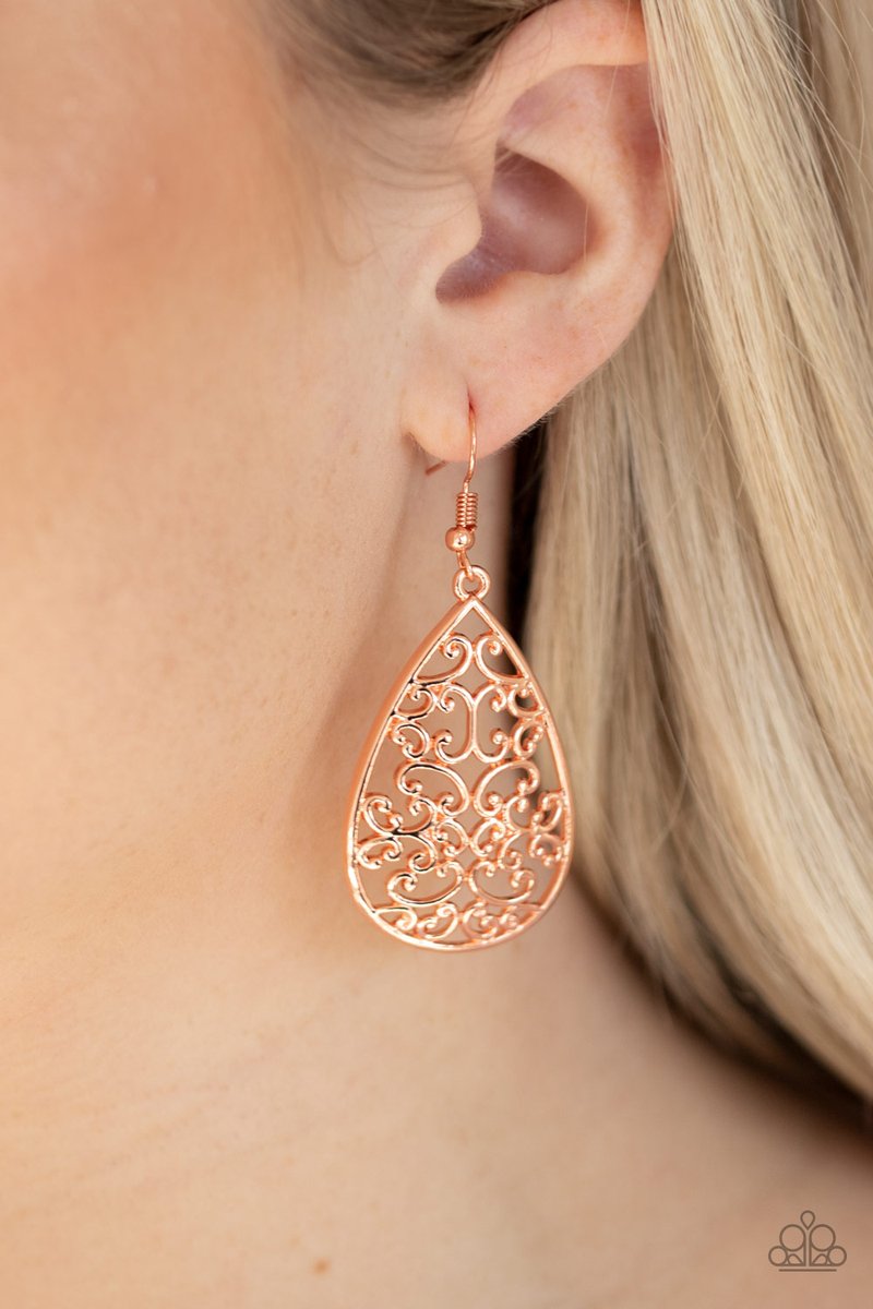 Paparazzi Divine Vine Copper Fishhook Earrings