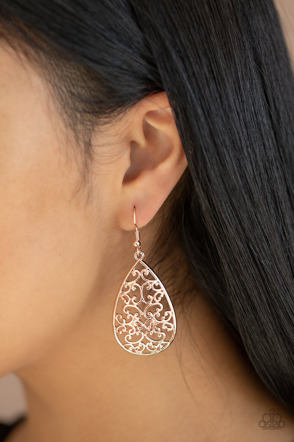 Paparazzi Divine Vine Rose Gold Fishhook Earrings
