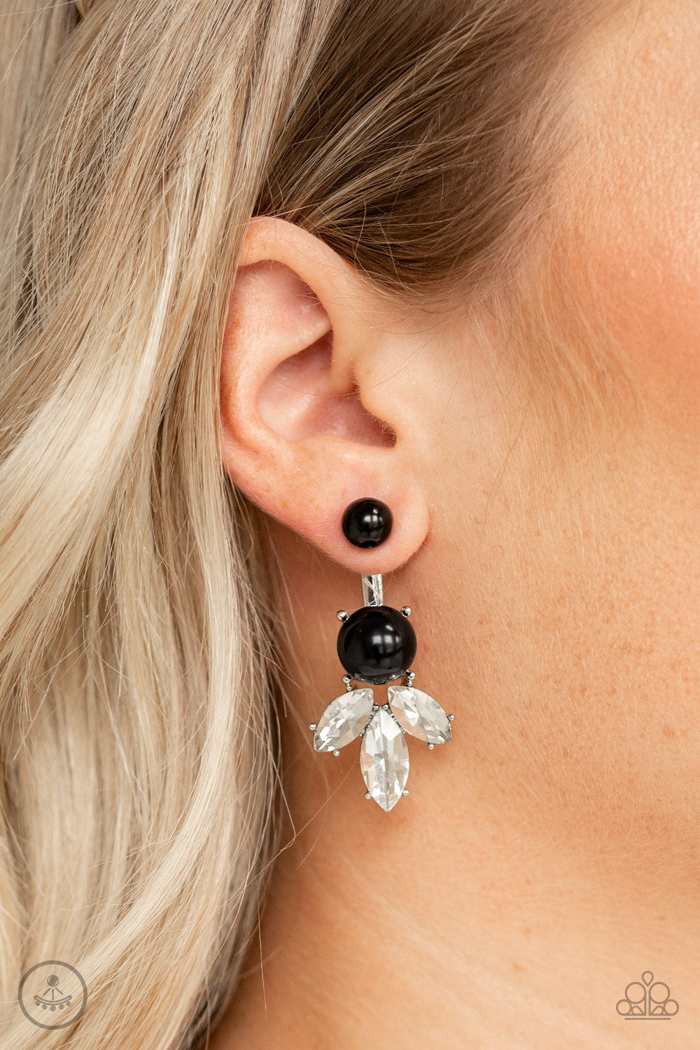 Paparazzi Extra Elite Black Jacket Post Earrings