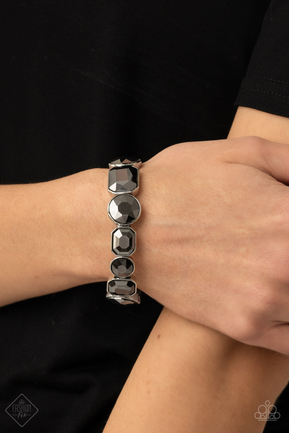 Paparazzi Extra Exposure Silver Stretch Bracelet - Fashion Fix Magnificent Musings March 2021