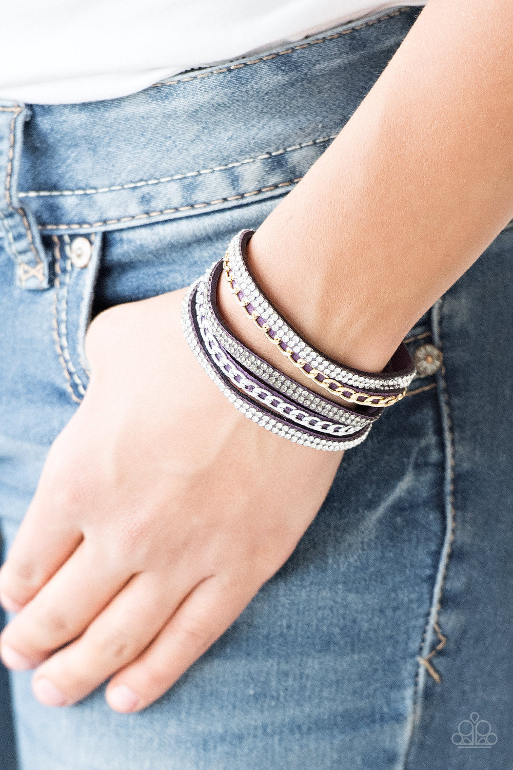 Paparazzi Fashion Fiend Purple Single Wrap Snap Bracelet - P9DI-URPR-041XX