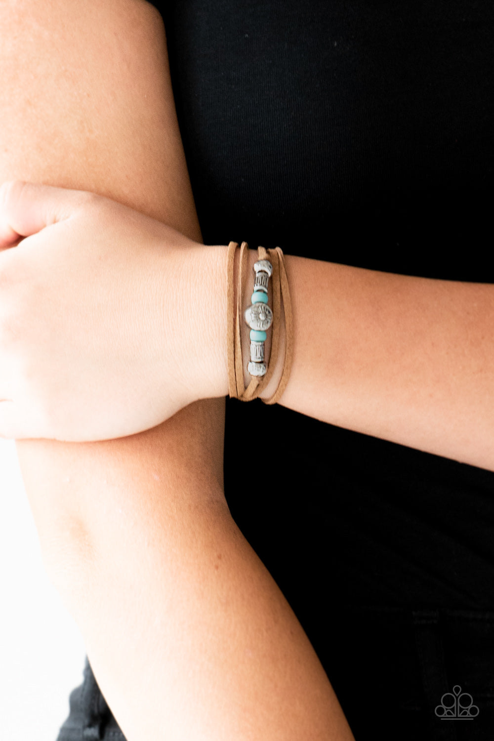 Paparazzi Find Your Way Blue Suede Tie Bracelet