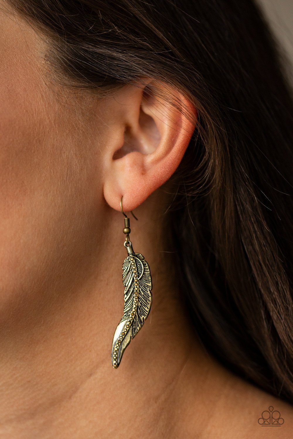 Paparazzi Fowl Play Brass Fishhook Earrings