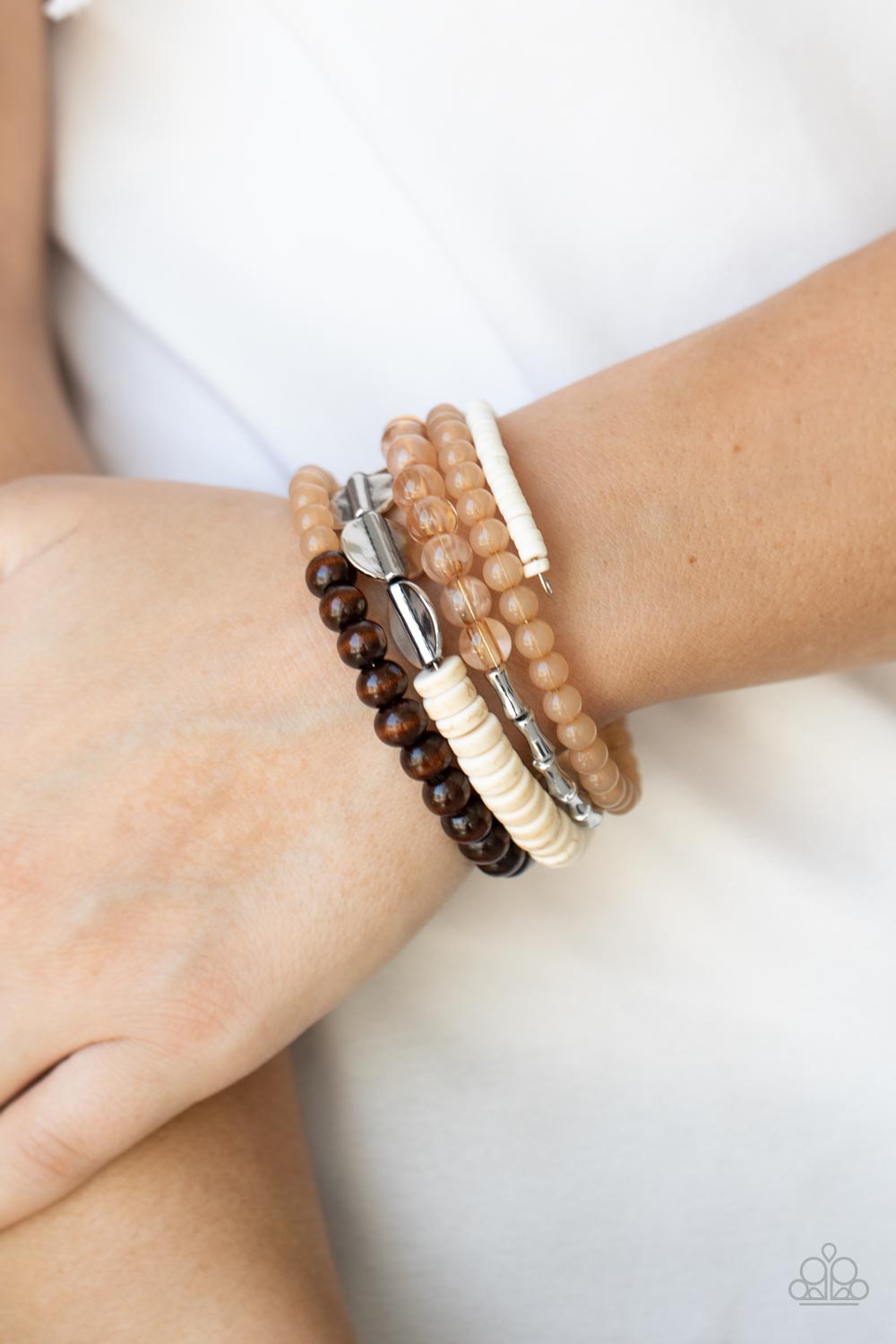 Paparazzi Free-Spirited Spiral Brown Coil Wrap Bracelet - P9SE-BNXX-174XX