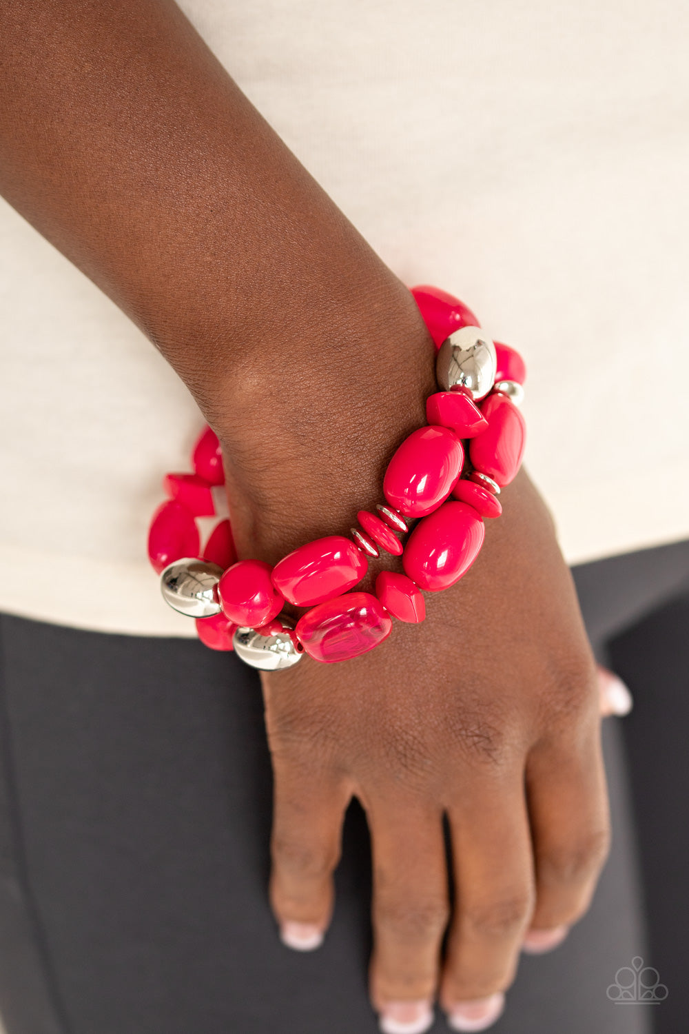 Paparazzi Fruity Flavor Pink Stretch Bracelet