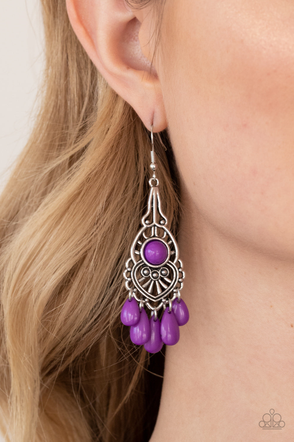 Paparazzi Fruity Tropics Purple Fishhook Earrings