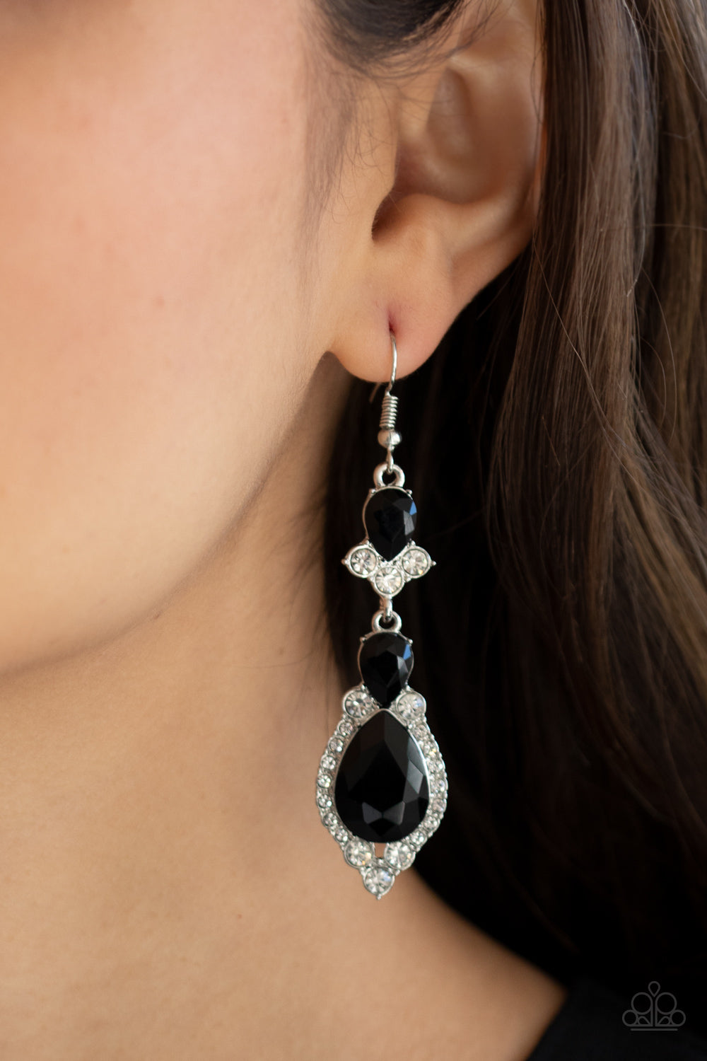 Paparazzi Fully Flauntable Black Fishhook Earrings