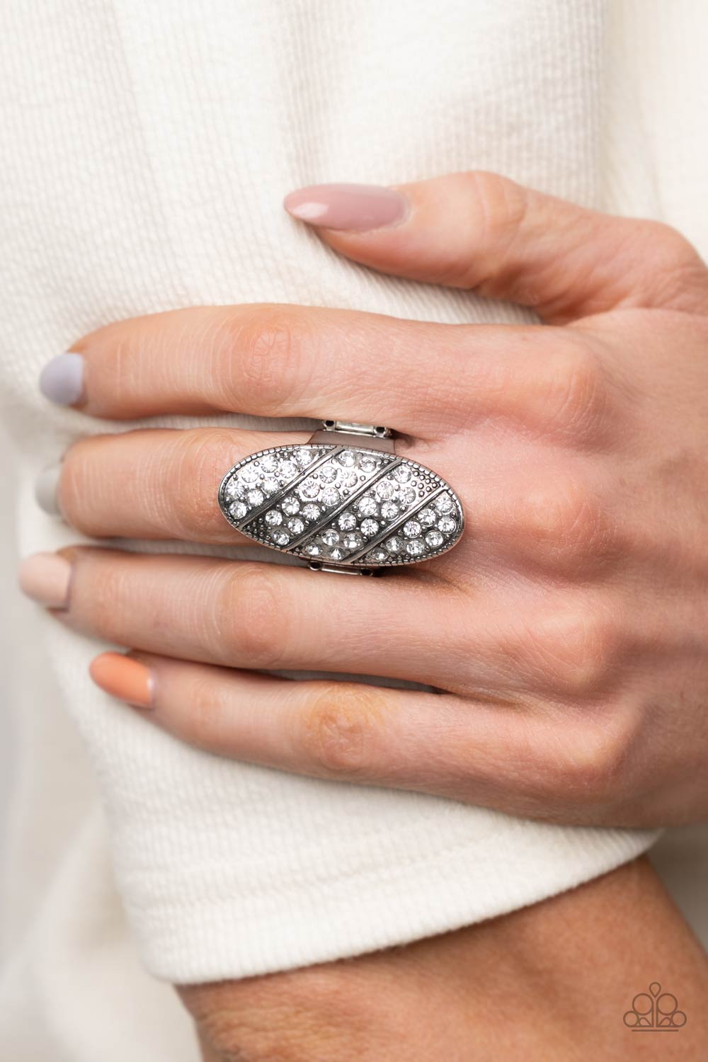 Paparazzi Galactic Glitz White Ring