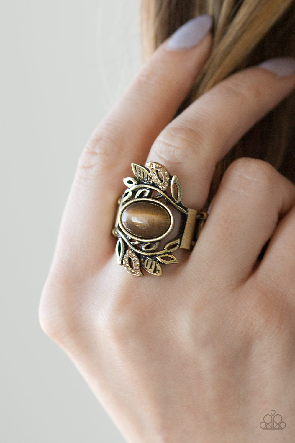 Paparazzi Garden Dew Brass Ring
