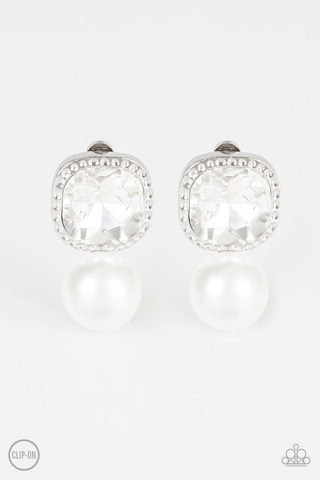 Paparazzi Gatsby Gleam White Clip-On Earrings – Bling Me Baby