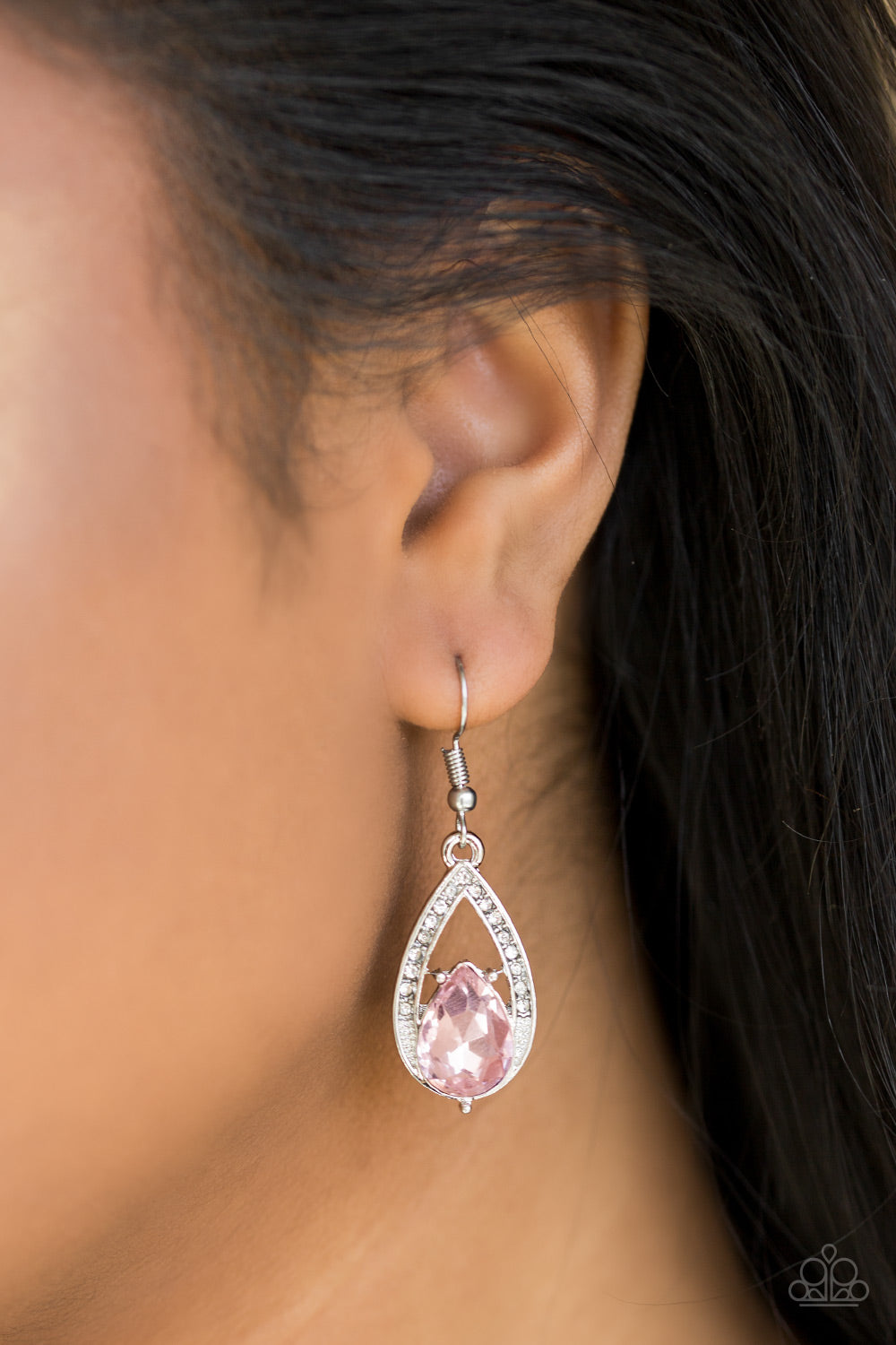 Paparazzi Gatsby Grandeur Pink Fishhook Earrings