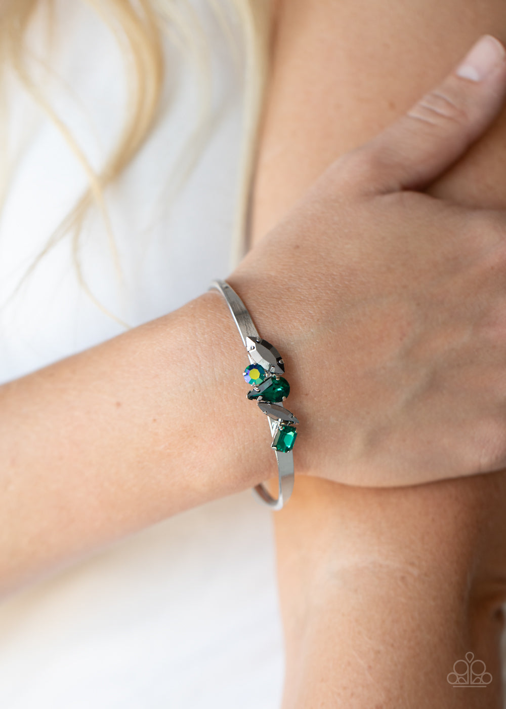 Paparazzi Gemstone Grotto Green Cuff Bracelet