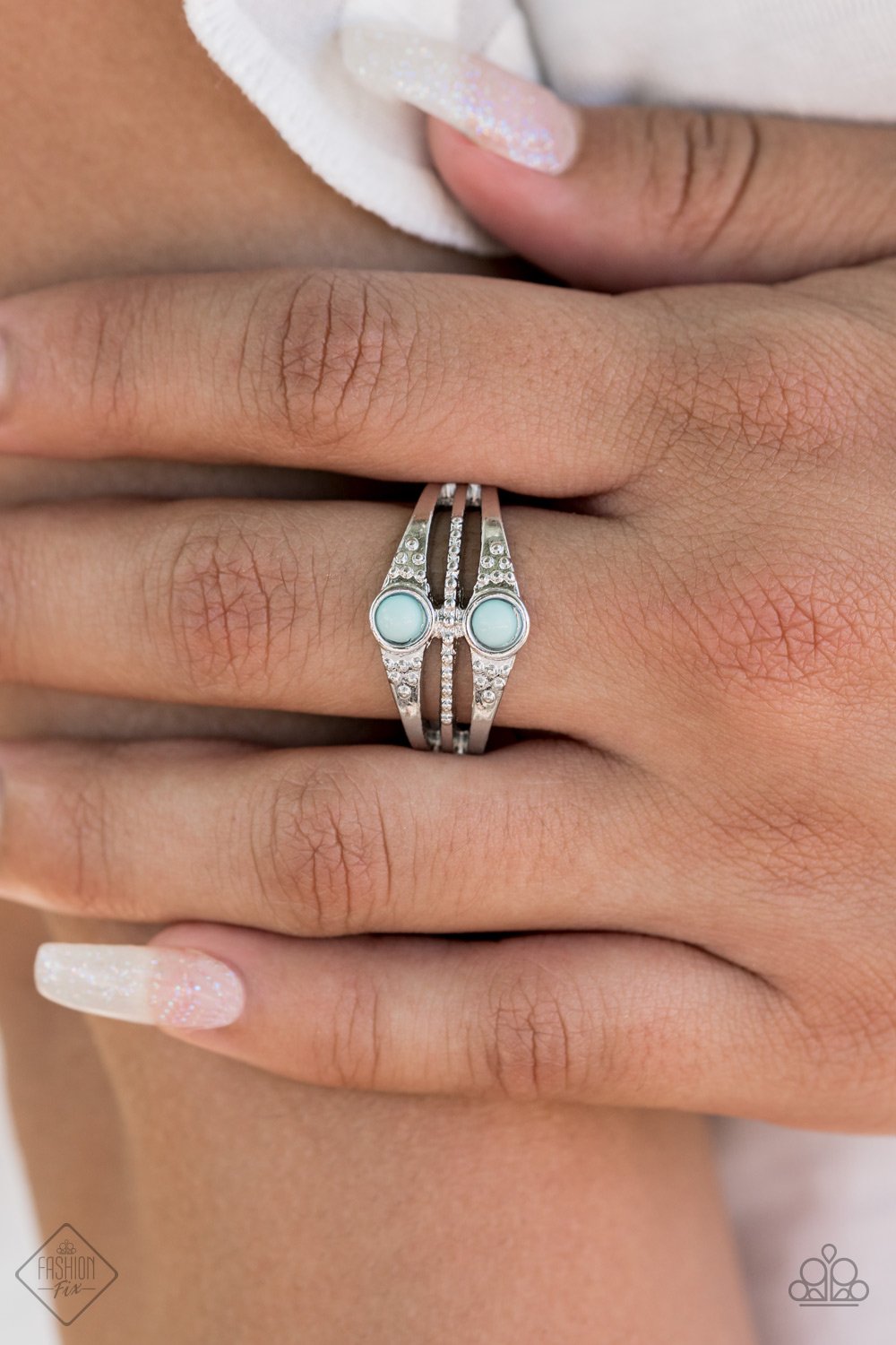 Paparazzi Give It Your ZEST Blue Ring - Fashion Fix Glimpses Of Malibu June 2019