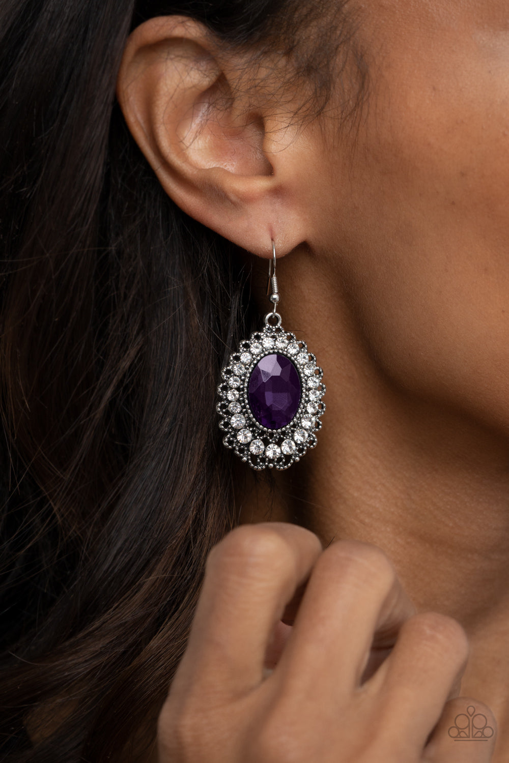 Paparazzi Glacial Gardens Purple Fishhook Earrings