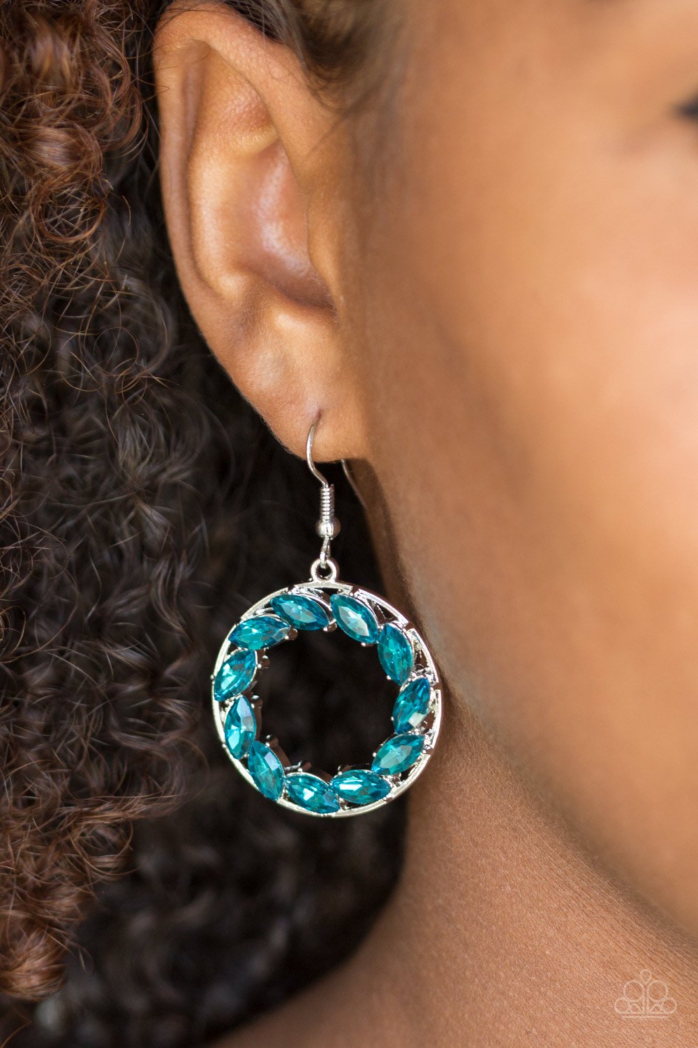 Paparazzi Global Glow Blue Fishhook Earrings