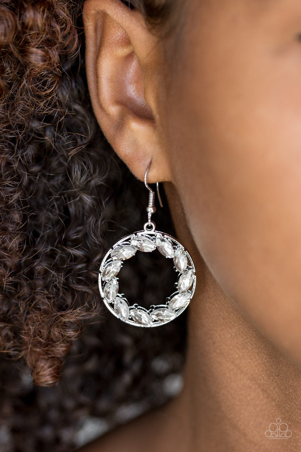 Paparazzi Global Glow White Fishhook Earrings - P5RE-WTXX-335XX