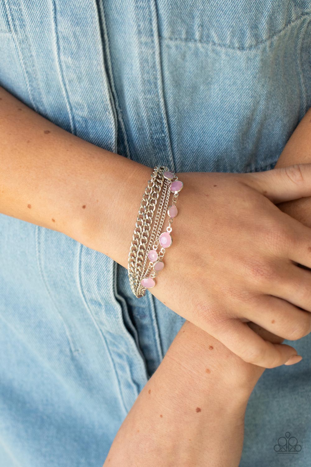 Paparazzi Glossy Goddess Pink Clasp Bracelet