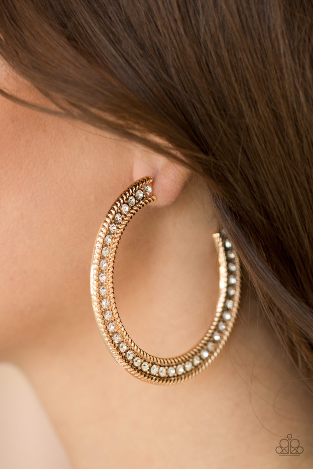 Paparazzi Haute Mama Gold Post Hoop Earrings