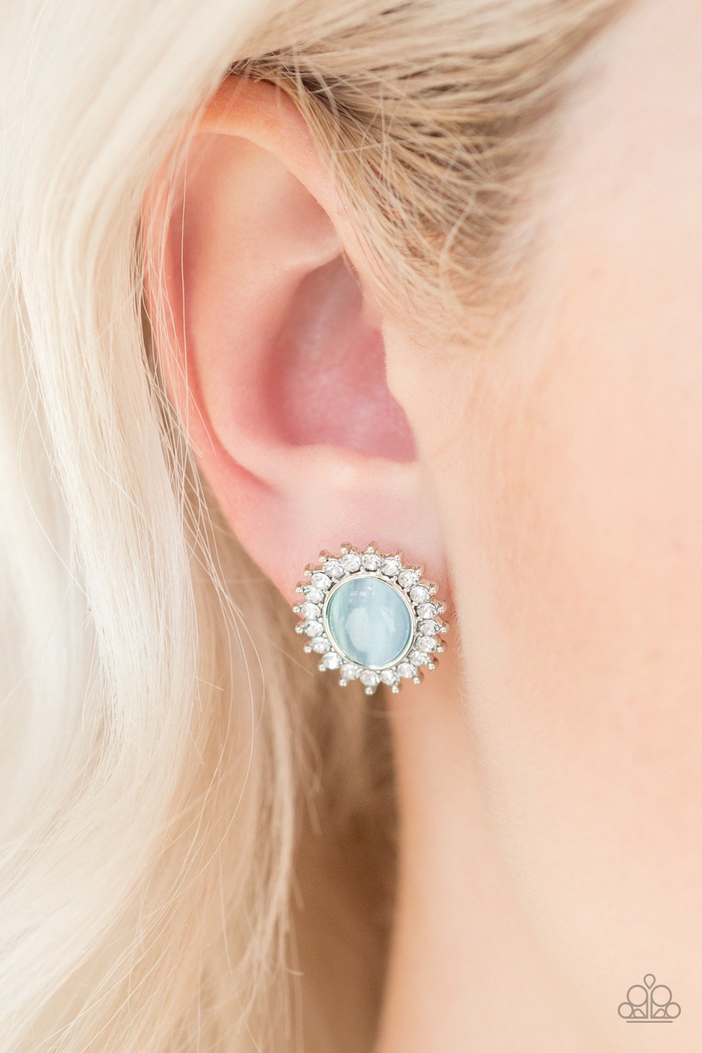 Paparazzi Hey There, Gorgeous Blue Post Earrings - P5PO-BLXX-076XX