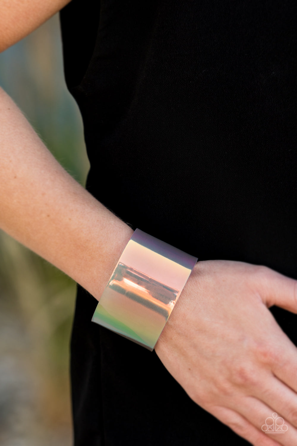 Paparazzi Holographic Aura Multi Acrylic Cuff Bracelet