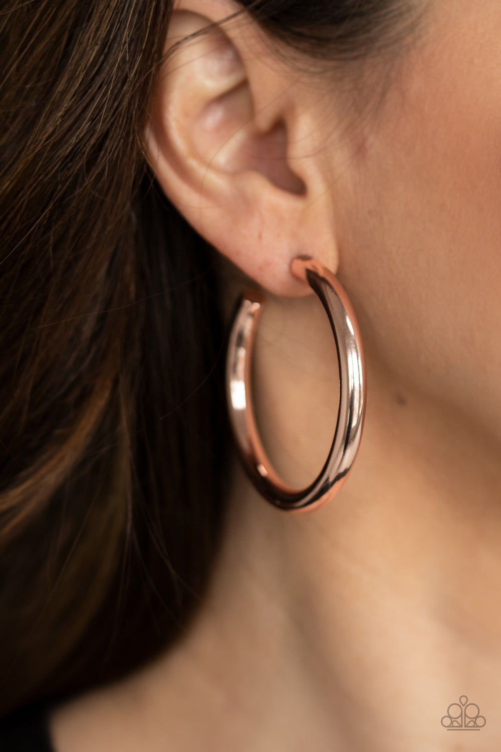 Paparazzi Hoop Hustle Rose Gold Post Hoop Earrings