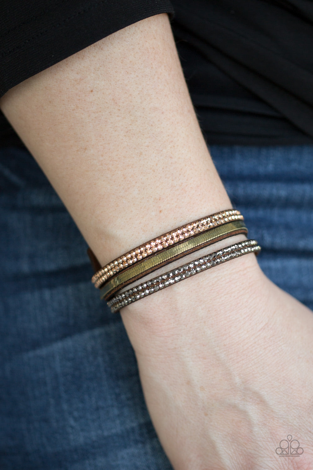 Paparazzi I Mean Business Multi Single Wrap Snap Bracelet - P9DI-URMT-008XX