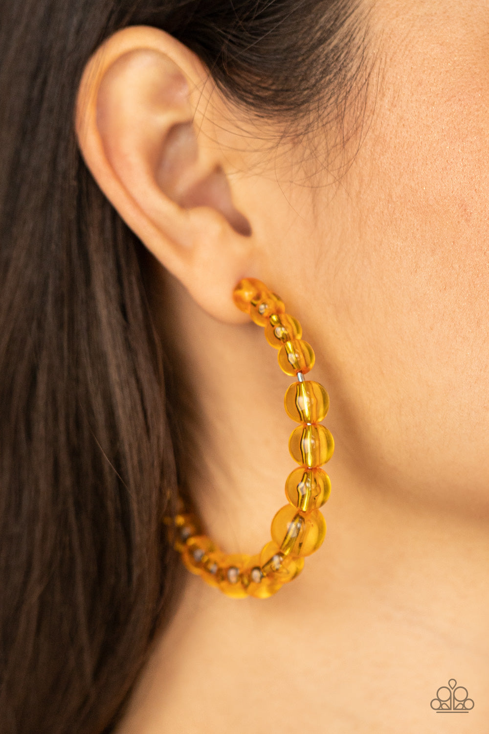 Paparazzi In The Clear Orange Post Hoop Earrings