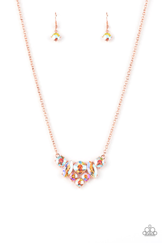 Paparazzi Lavishly Loaded Copper Short Necklace - Life Of The Party Exclusive October 2021